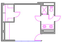CAD Drawing of corner room layout