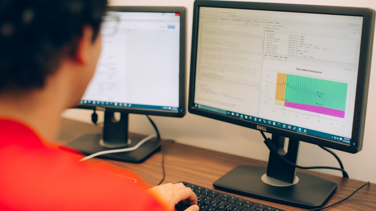 Student facing computer screen